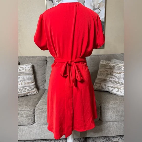 superdown Bold Red Wrap-Front Mini Dress - Picture 2 of 3